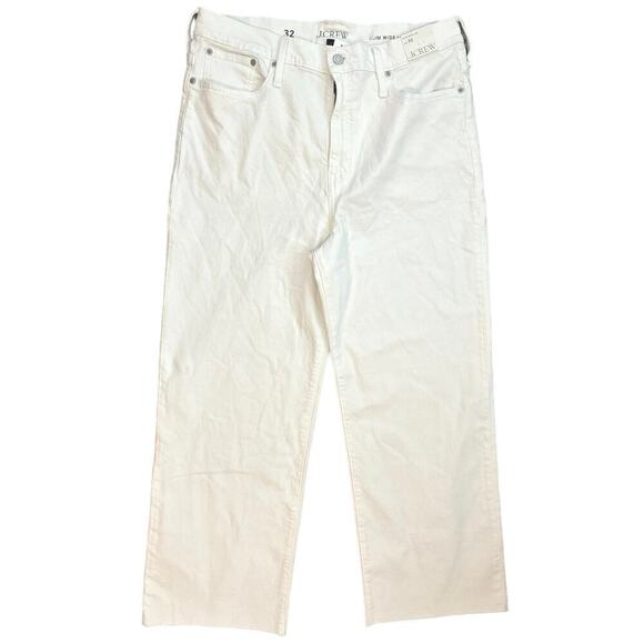 NWT J.Crew Slim Wide Leg Jean In White Wash Size 32 - Picture 4 of 8